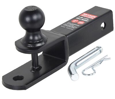 ATV/UTV Ball Mount For 1-1/4" Receivers - 2" Hitch Ball, 4-3/4" Rise, Includes Hitch Pin & Clip, Made In USA