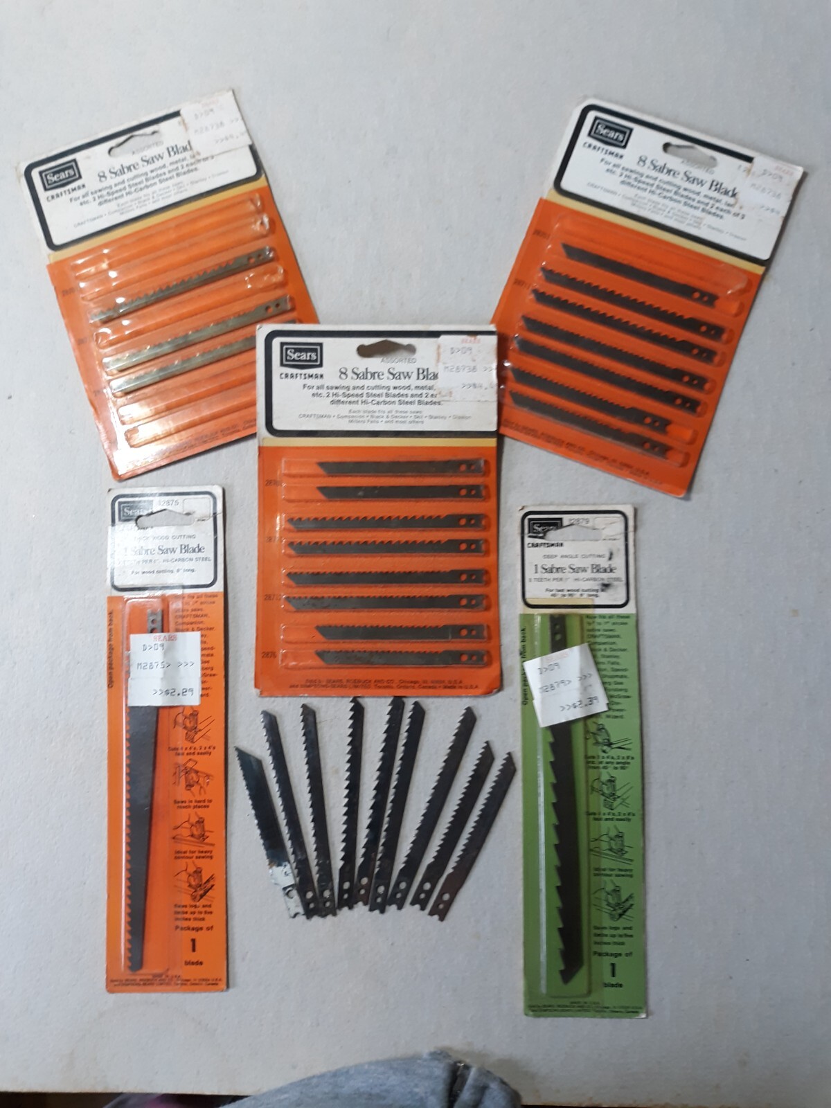 Vintage Craftsman Sabre Saw Blades Lot of 29 Steel Blades Made in USA