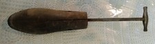 Vintage Antique Brown Wooden Shoe and/or Stretcher Adjustable Metal Turn Handle