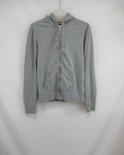Victoria Secret Women's Gray Embellished Full Zip Hooded Sweatshirt Size S A406
