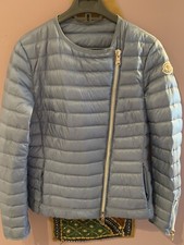 Women's Moncler Amey Padded Asymmetric Sky Blue Jacket Size 1/s