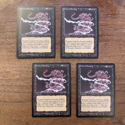 4x Word of Binding NM+ NEVER PLAYED MTG The Dark Magic x4 VINTAGE FAST SHIPPING