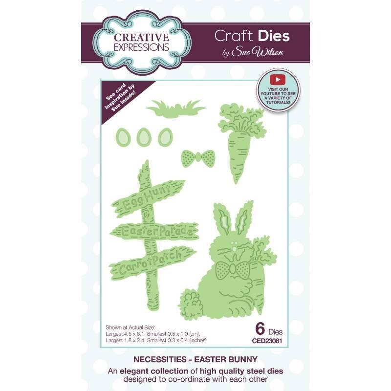 Creative Expressions Easter Bunny Rabbit Carrot Eggs 6 Piece Die Set Card Making