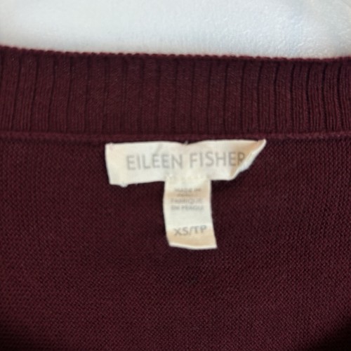 Eileen Fisher Sweater Womens XS Capsule Tunic Maroon Organic Cotton - Picture 3 of 7