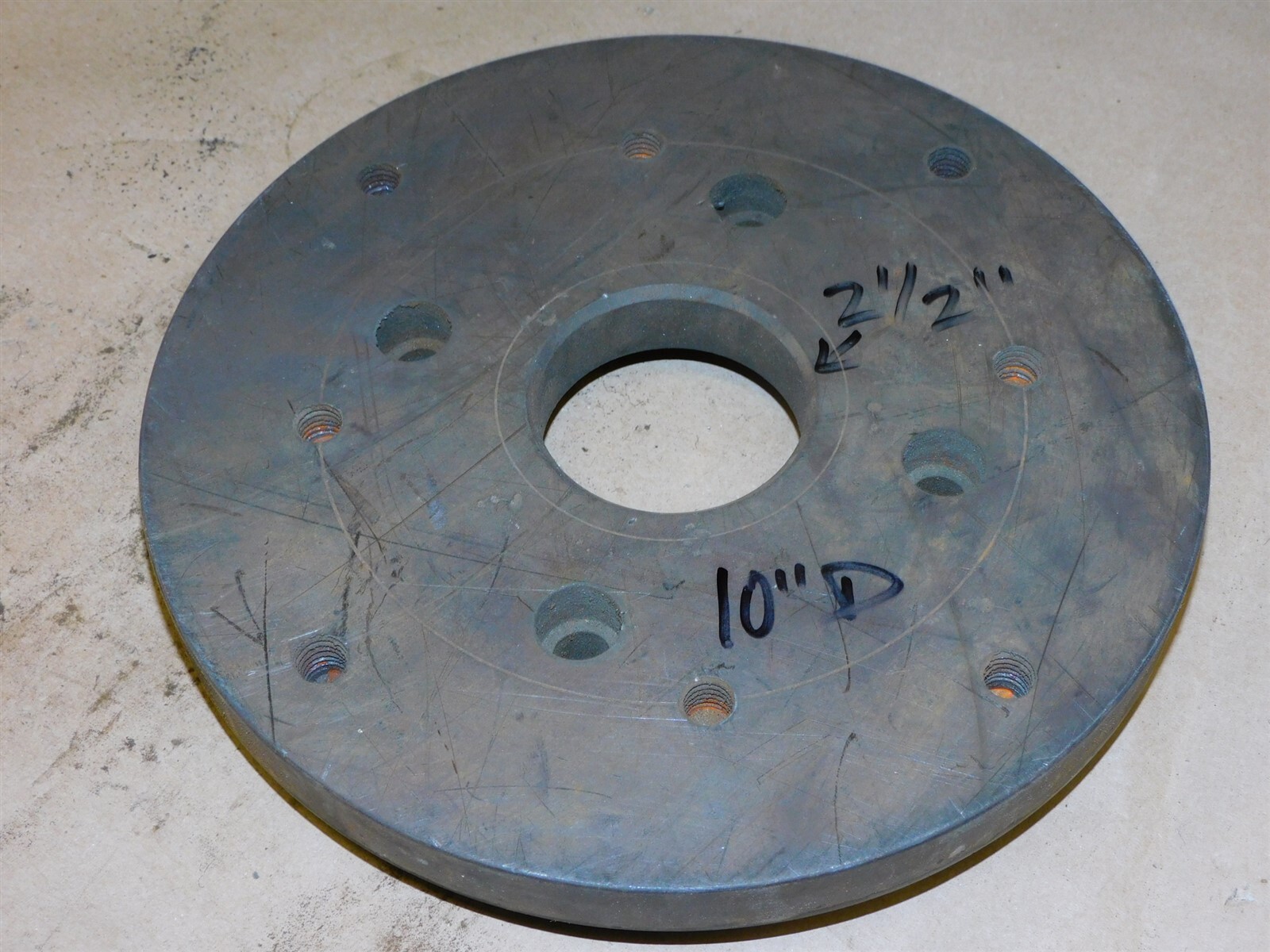 Lathe Chuck Face Plate 10" Diameter 2 1/2" Thru Hole Chuck Mounting