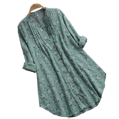 Women Linen Cotton T-Shirt Dress Plus Size Ladies Casual Baggy Tunic Tops Blouse - Bild 12 von 20
