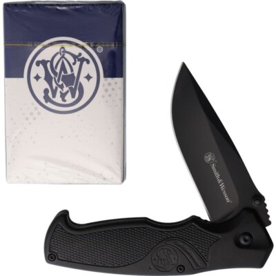 Smith & Wesson 24/7 Folding Knife w/Playing Cards 3'' Stainless Blade Polymer