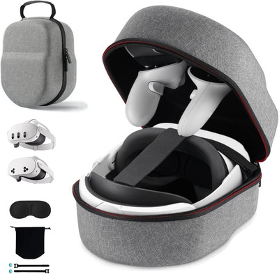 Carrying Case for Meta Quest 3S/Quest 3/Quest 2, Compatible with Bobovr/Kiwi Des
