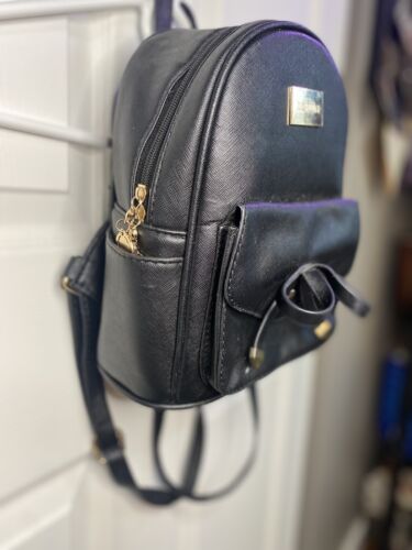 Mini sac à dos en cuir noir LCFUN avec sac nœud sac à main petit sac à main mode - Photo 1/4