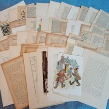 50+ Vintage Book Pages Junk Journal Scrapbook Supplies Paper Ephemera A4 Pack