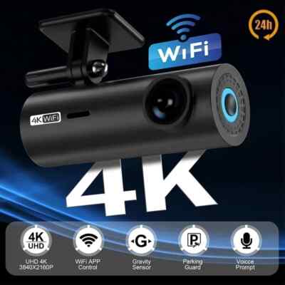 4K Car Dash Cam DVR Recorder Auto Recorder APP Control Black Box WIth WIFI Voice