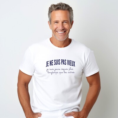 Men's Short Sleeve T-Shirt White, I Am Not Old, I Am Young