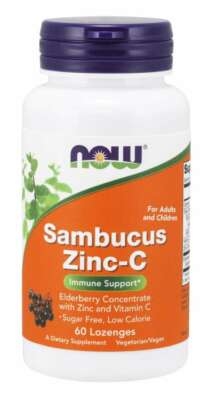 #ad NOW Foods Sambucus Zinc Vitamin C 60 Lozenge Elderberry Vitamin C 01 2028EXP $12.60