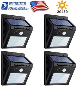 4PK-20LED-Solar-Power-Light-PIR-Motion-Sensor-Garden-Yard-Outdoor-Path-Wall-Lamp
