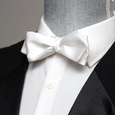 White  Tuxedo Bowtie 100%Silk Self-tied Diamond Gift Box