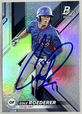 2019 Bowman Platinum Top Prospects Cole Roederer Auto Chicago Cubs #TOP-98 Card