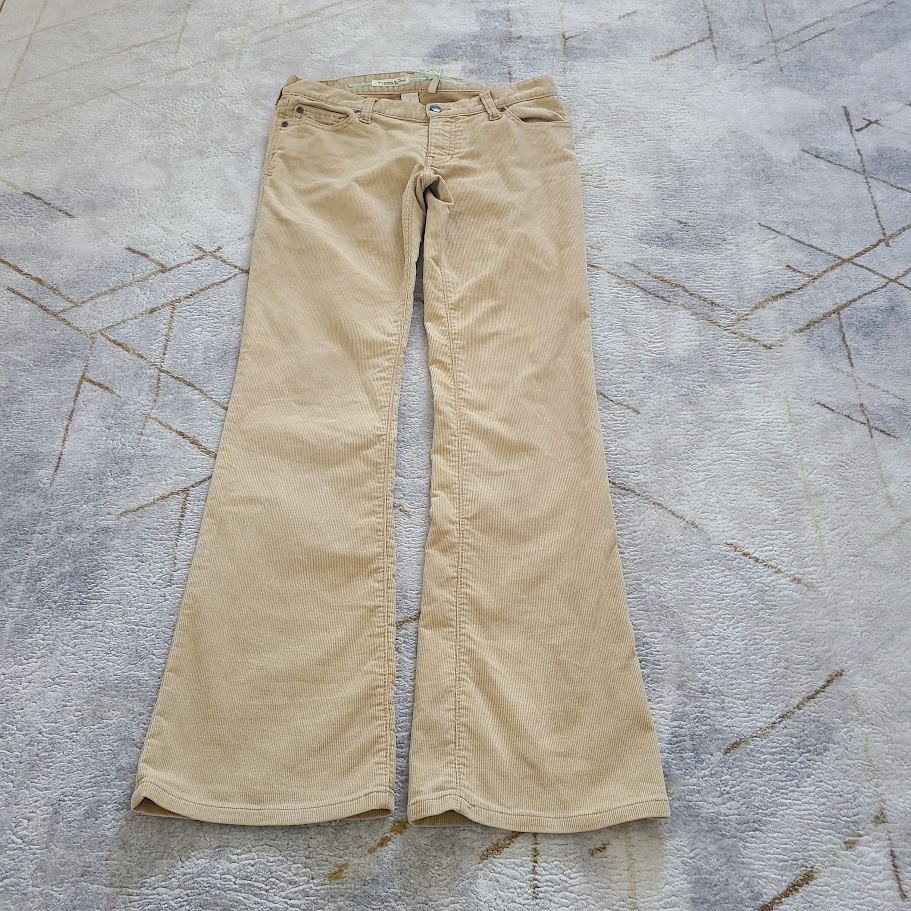 Abercrombie & Fitch Y2K Low Rise Corduroy Flare Pants Women’s 4 Tan 90s Bootcut