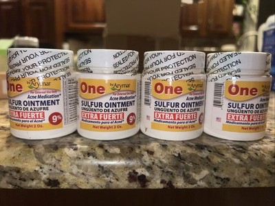 Sulfur Ointment 9% Acne Spot Treatment for Face and Body 2oz LOT Of 4