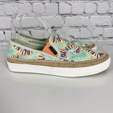 Scotch and Soda Izomi Tie Dye Espadrille Women 6.5 Canvas Slip On Sneakers Mint