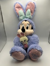 Disney Store Authentic Minnie Mouse Easter Bunny Purple Costume Plush Toy