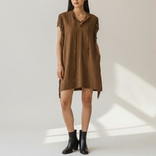 Walter Baker Kira Suede Fringe Mini Dress Brown Tan Size 4 NWT Leather