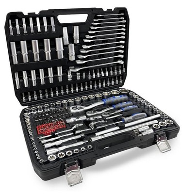 Steckschlüssel- & Bit-Satz 216-teilig - 1/2'', 3/8'', 1/4'' Antrieb | Cr-V | Schraubenschlüssel & Ratschen