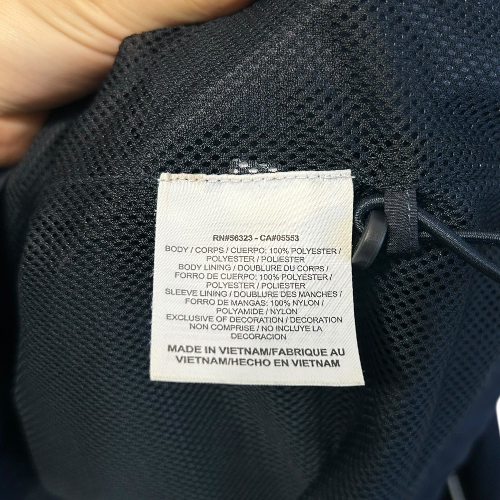 Nike Full Zip Windbreaker Jacket Men's Sz L Navy White Y2K Lined Retro Sporty thumbnail 6