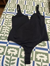 Lulus V Notched Tank Black Bodysuit - XL