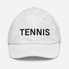 Tennis Baseball Hat Unisex Cap Black And White Small Fit For Kids And Adults