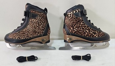 American Athletic -Soft Boot Cheetah Figure Skates Size 8 - NEW