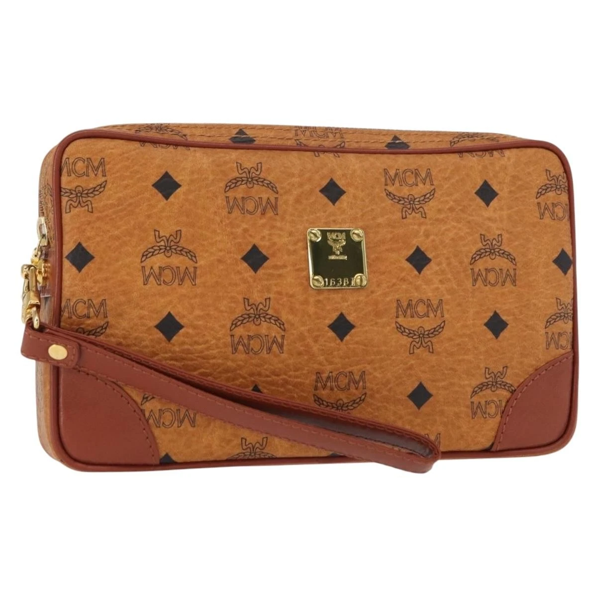Sac bandoulière en cuir MCM Visetos Veau façon poulain Marron ref