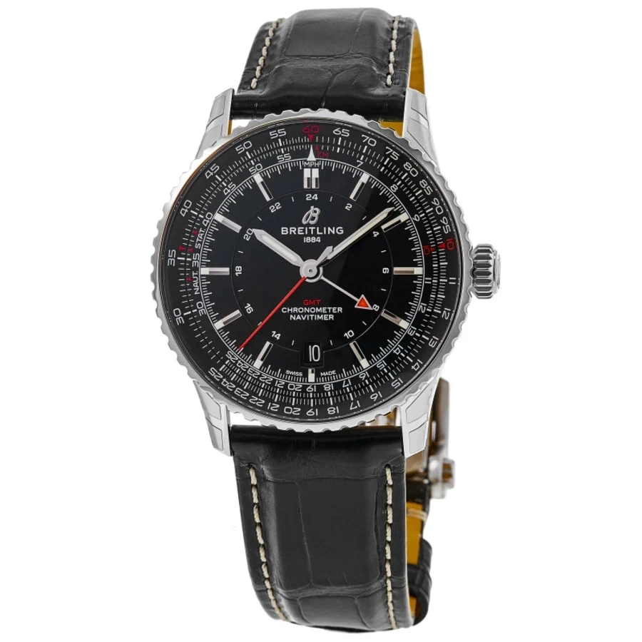 Nuevo reloj Breitling Navitimer automático 41 GMT esfera negra para hombre A32310251B1P1