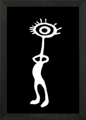 altes Idol Petroglyphe gerahmtes Wandbild Poster Leinwanddruck Bild