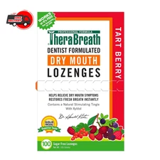 Therabreath Dry Mouth Lozenges with ZINC, Tart Berry Flavor, 100 Lozenges