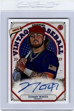 2023 Onyx Extended AUTO Blue Ink TOMMY WHITE Oakland A's LSU Tigers Rookie Rc