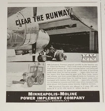 Minneapolis Moline Tractor Picture Magazine Ad 1946 Original Clear The Runway 