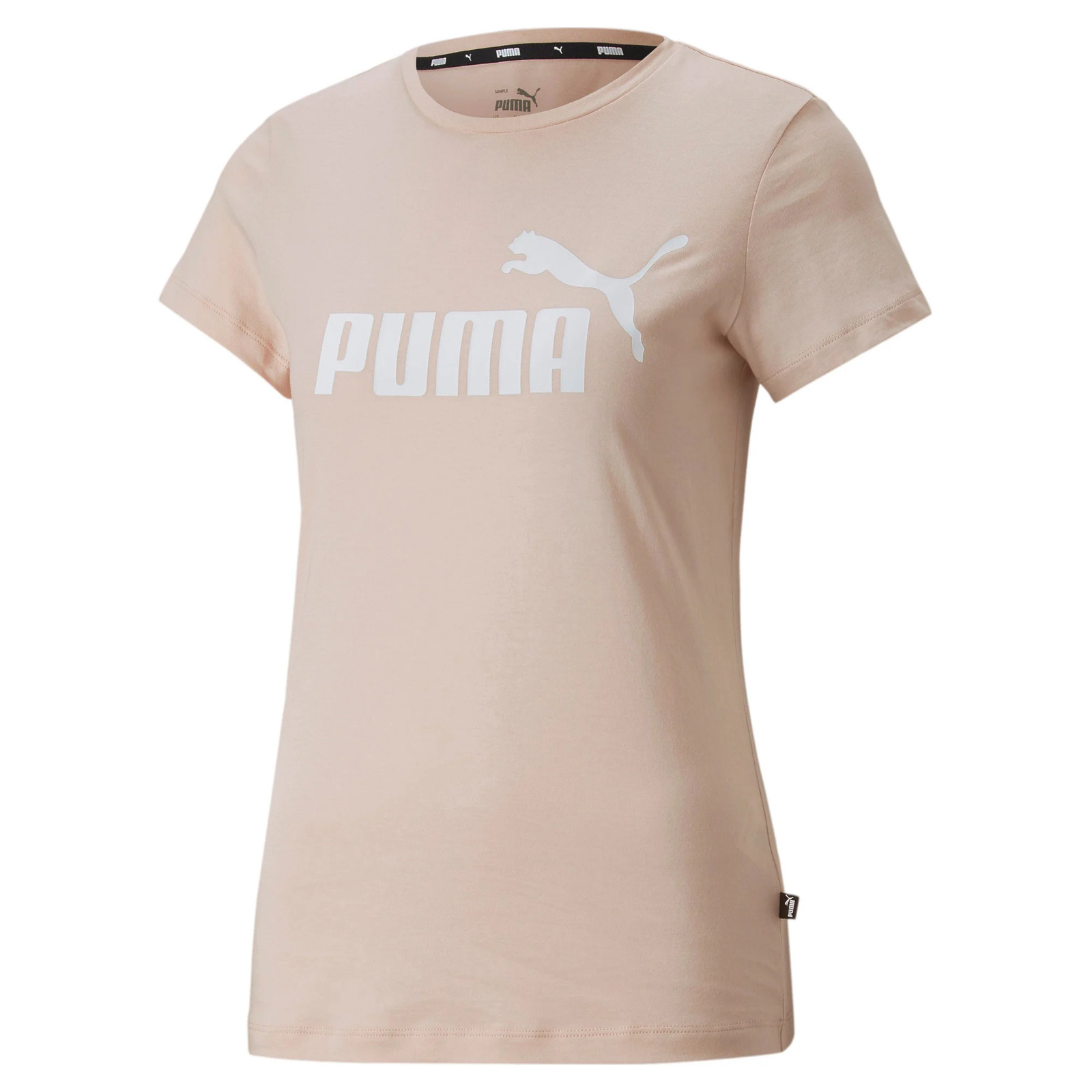 Puma Womens Essentials Logo T-Shirt (S) Crew Neck Short Sleeve Pink