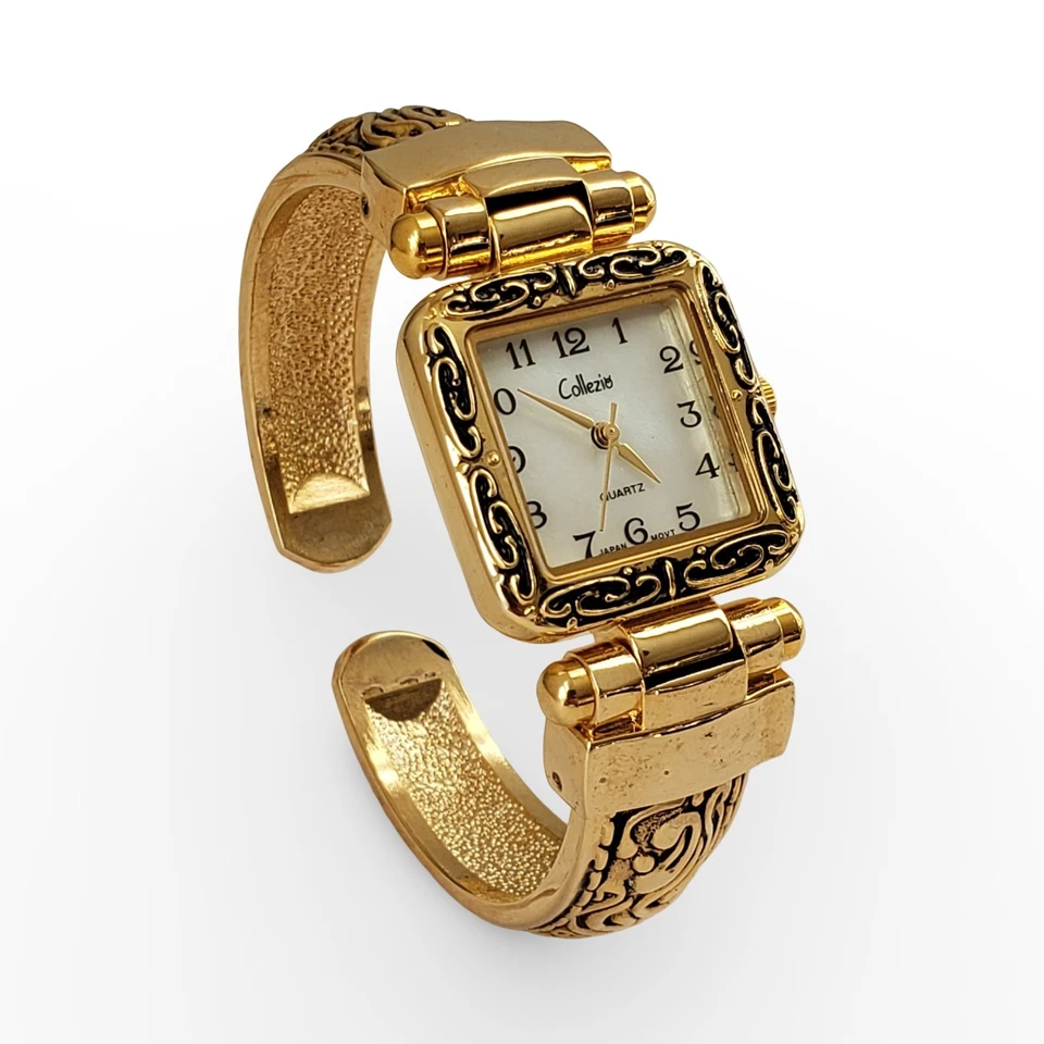Кварцевые часы Collizio перламутровый золотистый браслет на петлях - Изображение 2 из 4