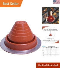 USA-Made High-Temp Roof Jack Pipe Boot - Silicone Flashing for 1/4" to 5" Pipes