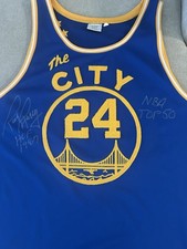 RICK BARRY Signed Authentic Golden State Warriors CITY Jersey HOF1987/Top50 PSA