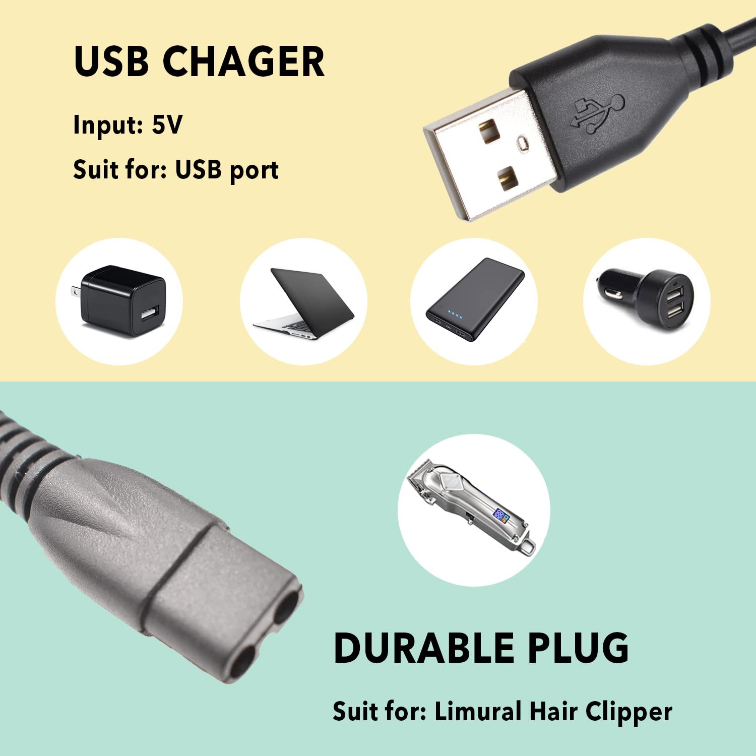 Charger Compatible with Limural Hair Clippers for Men,Hair Clippers Charger C...