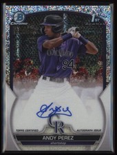 2023 Andy Perez Bowman Chrome 1st Speckle Refractor Auto RC 134/299 (J736)