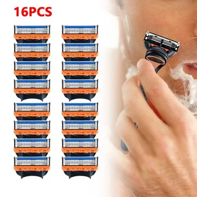 16PCS Replacement Razor Blades Compatible for Gillette Fusion 5 No Handle