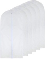 Economical 6-Piece Garment Bag Set 24'' x 48'' - Clear Clothing Protection