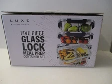 Meal Prep Glass Containers 5 Pack With Snap Lock Lids Airtight Storage Luxe