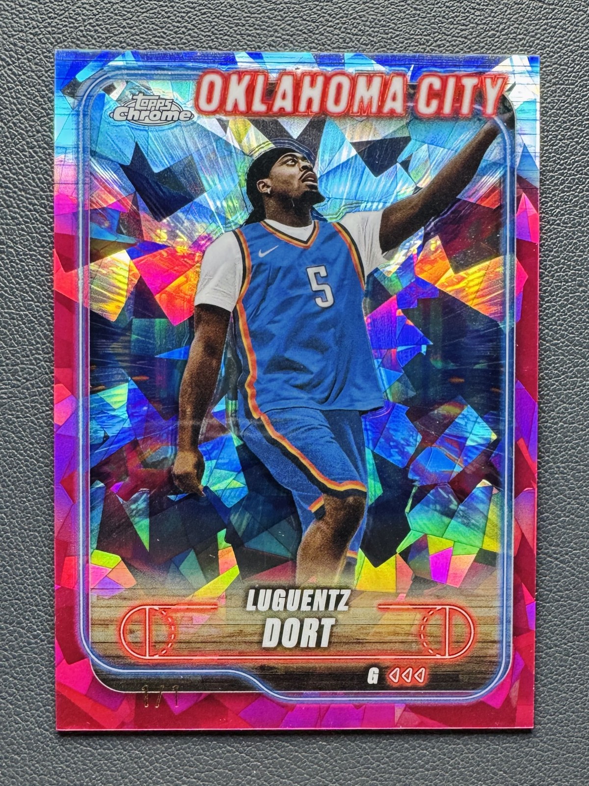 2024-25 Topps Chrome Sapphire Luguentz Dort #74 Padparadscha Refractor 1/1 1of1
