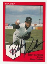 Bobby Davidson Signed 1989 ProCards Albany Yankees Card #327 Auto Autograph COA