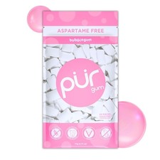 PUR Gum Aspartame Free Chewing Gum 100 Xylitol Natural Bubblegum 55 Pieces