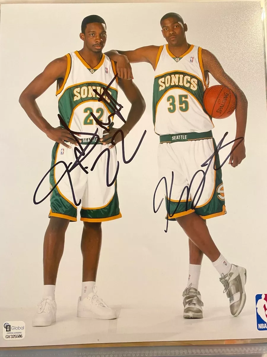 Seattle Supersonics Kevin Durant Autographed Framed Green