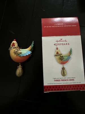 Hallmark Keepsake Ornament Three French Hens Twelve Days of Christmas 2013